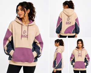 Sweat à capuche surdimensionné personnalisé pour femme en molleton épais 100 % coton tricoté, style streetwear décontracté, avec poche kangourou - Product Image 6