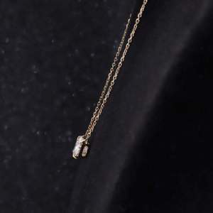 Collier pendentif solitaire en diamant ovale cultivé en laboratoire CVD, or massif, bijoux de fiançailles classiques pour femmes - Product Image 3