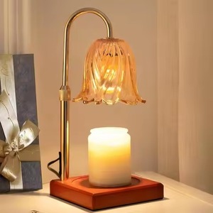 Hot Selling Aromatherapy Melter Floral Glass Candle Heater Warmer Lamp <b>Timer</b> Essential Oils Aromatherapy Candle warmer Lamp - Product Image 1