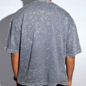 เสื้อยืดโอเวอร์ไซส์ทรงวินเทจสีกรมท่า ผ้าฝ้าย 100% ซักย้อมสีแบบแอซิดวอช หนานุ่ม น้ำหนักมาก ราคาขายส่ง รับผลิตแบบ OEM - Product Image 5