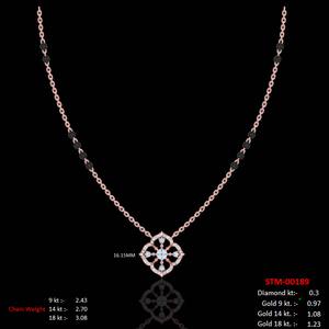 Collar de Cadena de Oro Amarillo de 18 Quilates con Diamantes Naturales Brillantes de 0.3ct FG VS-SI, Certificado por IGI, Joyería Fina Elegante y de Lujo - Product Image 3