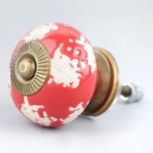 Wholesale round Ceramic Dresser Drawer Knobs Red Etched Cabinet Door Handles & <b>Cupboard</b> Pulls CK-1311 Decorative Furniture knobs - Product Image 2