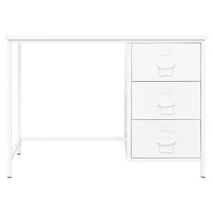 Escritorio Industrial Rectangular Mediano de Acero Blanco, Escritorio para Computadora - Product Image 2