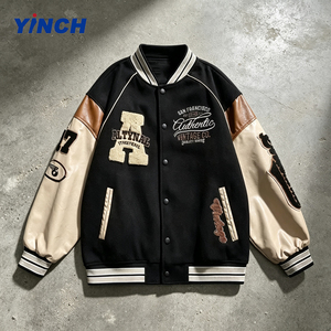 <span class=keywords><strong>Veste</strong></span> de sport décontractée à col montant brodée avec logo personnalisé, coupe-vent, style universitaire, pour <span class=keywords><strong>homme</strong></span> – Meilleure vente - Product Image 1