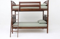 Lit superposé double en bois massif traditionnel, design convertible 2-en-1, écologique, empilable pour chambre d'enfant