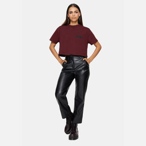 T-shirts pour femmes, été, col rond, design personnalisé, manches courtes, 100% coton, crop top, vêtements décontractés pour femmes - Product Image 4