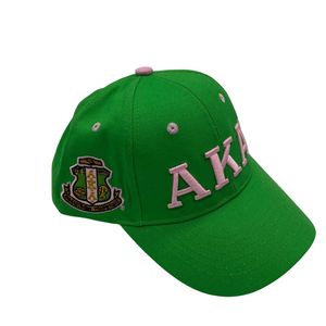 Casquette de baseball verte et rose avec lettres grecques brodées, ajustable, en coton, pour sports décontractés en plein air, style snapback - Product Image 4