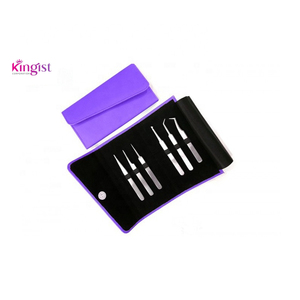 Juego de Pinzas para Extensiones de Pestañas Postizas de Acero Inoxidable, Curvas, Angulares y Rectas, 4 Piezas - Product Image 4