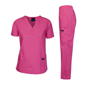 Uniforme Médico Personalizado para Mujer, Conjunto de Blusa y Pantalones Elásticos de Manga Corta para Enfermera, Venta al Por Mayor Directa de Fábrica, Alta Calidad - Product Image 6
