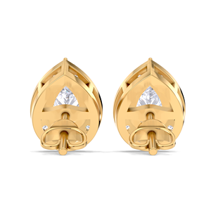 Boucles d'oreilles clous halo en diamant taille poire 1,25 carat en or jaune, blanc et rose 18 carats, pavé classique, joaillerie fine - Product Image 3