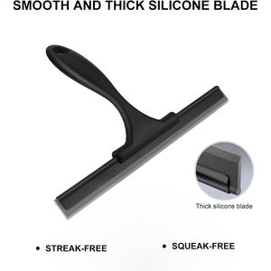 Raclette de douche polyvalente en acier inoxydable pour portes vitrées et murs de douche en carrelage – Raclette de fenêtre de haute qualité - Product Image 6