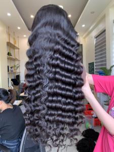 Extensiones de Cabello Vietnamita Remy de Onda Profunda de 32 Pulgadas, Color Natural, Cabello Ondulado al Estilo Océano para Trenzas de Ganchillo - Product Image 4