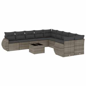 Conjunto de Sofás Modulares Grandes de Ratán PE Gris para Jardín, Colección Premium de Muebles para Exteriores - Product Image 2