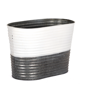 Macetero de Metal Galvanizado con Acabado de Lujo y Asas de Madera para Hogar, Balcón, Patio, Maceteros Decorativos para Flores - Product Image 6