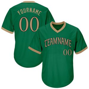 Custom Green V-Neck Baseball Jersey Men's Short Sleeve Team Name Printed Moisture Wicking Polyester <b>Sport</b> <b>Apparel</b> - Product Image 5