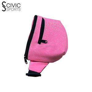 civic Sports Custom Logo <b>Large</b> Glitter Corduroy Fanny Pack Puffer Waist Bag Adjustable Straps Zipper Closure <b>Pillow</b> Shape - Product Image 3