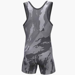 ชุดซิงเกิลเล็ต MMA ลายพรางสำหรับผู้ชาย แบบพอดีตัว พิมพ์ลายแบบ Sublimation แห้งเร็ว ผลิตจากผ้า Spandex และโพลีเอสเตอร์ แบบชิ้นเดียว - Product Image 2
