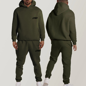 Ensemble de survêtement décontracté marron uni surdimensionné avec sweat à capuche et pantalon de jogging, style streetwear, prix de gros - Product Image 3