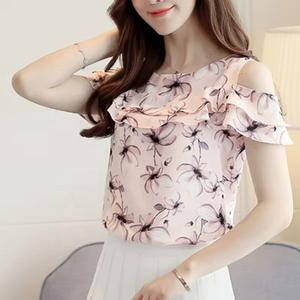 Blusas de Moda Femenina para Otoño, Tops Casuales de Manga Corta para Mujer, Blusa Elegante sin Tirantes - Product Image 1