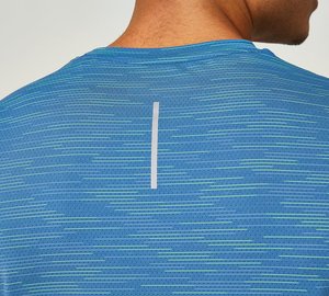 Camiseta de Manga Corta de Secado Rápido Azul para Hombre, Corte Regular, Cuello Redondo, Informal, de Punto, de Poliéster - Product Image 4