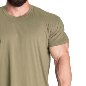 T-shirt de fitness personnalisé pour homme, coupe oversize, en coton, pour la musculation, manches courtes, anti-boulochage, impression numérique, OEM ODM, motif léopard - Product Image 4