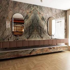 Dalles de marbre brun poli Rain Forest, pierre naturelle, pour revêtement mural, comptoirs, design intérieur et extérieur de luxe - Product Image 3