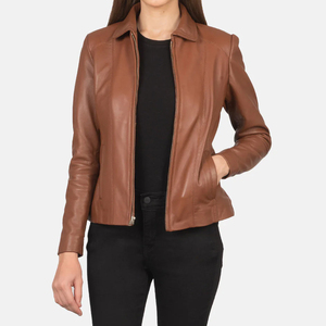 Chaqueta de Cuero Premium para Mujer, Informal, de Invierno, a la Moda, de Color Sólido, Prenda Exterior Suave, Cálida, Resistente al Viento y Transpirable, Chaqueta para Dama C - Product Image 5