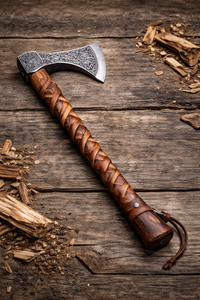 ขวานไวกิ้งทำมือ เหล็กกล้าคาร์บอนสูง ด้ามไม้ ขวานสำหรับตั้งแคมป์ อุปกรณ์เอาตัวรอดกลางแจ้ง - Product Image 4