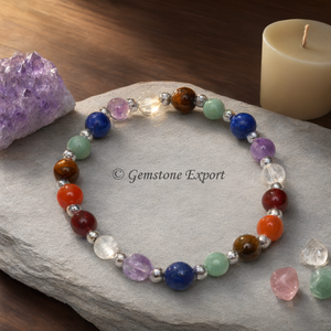 กำไลข้อมือคริสตัลเจ็ดจักระ ขายส่ง-พลังบำบัด เครื่องประดับแฟชั่น - Product Image 2