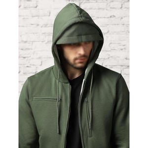Veste coupe-vent zippée intégrale personnalisée pour homme, avec capuche et fermeture éclair - Product Image 3