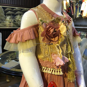 Vestido Formal de Primavera para Bebé Niña, Modelo Sequence Koti Bamboo Crush Fancy Frock, con Diadema Elegante - Product Image 4