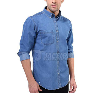 เสื้อเชิ้ตยีนส์ผู้ชายสไตล์ใหม่ยอดนิยม เสื้อเชิ้ตยีนส์ผู้ชายสั่งตัดไซส์ได้ เสื้อเชิ้ตยีนส์ผู้ชายคุณภาพดีที่สุด - Product Image 4