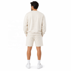 ชุดเซ็ตฤดูร้อนแบบสั่งทำ OEM เสื้อฮู้ดผ้าฝ้ายเฟรนช์เทอร์รี่ ระบายอากาศได้ดี เสื้อคอกลม ชุดวอร์มสำหรับออกกำลังกาย กางเกงจ็อกเกอร์ ผู้ผลิต ODM - Product Image 3