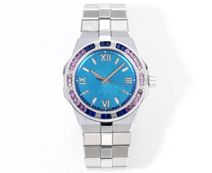 Reloj Mecánico Automático para Hombre, Deportivo, Casual y de Negocios, con Bisel con Incrustaciones de Diamantes Morados y Esfera Azul, el Más Vendido del 2026 - Product Image 1