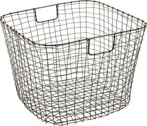 Cesta de Almacenamiento de Alambre Metálico Rectangular con Asas, Estilo Rústico, Organizador Multiusos - Product Image 1