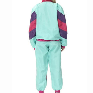 Wholesale Custom Logo Women's Heavyweight Nylon Tracksuit Jacket Pant Set Loose Fit Zip-Up Jacket Multi-Color Plus Size Solid - Product Image 4