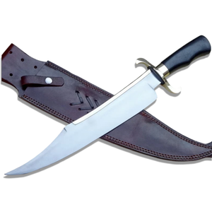 Couteau Bowie à pointe clip, fait main, DIY, OEM/ODM, lame en acier D2, manche en bois avec étui en cuir, couteau d'extérieur - Product Image 4