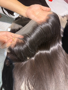 ผมเวียดนามแท้แบบตรงธรรมชาติ สีดำ ขนาด 24 นิ้ว 13x4  แบบ Frontal  สำหรับต่อผม  ขายส่ง - Product Image 2