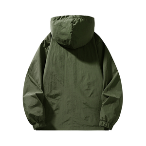 <b>Men's</b> Hooded <b>Half</b> <b>Zip</b> Anorak <b>Jacket</b> Eco-Friendly Waterproof Winter Windproof Casual Solid Color Outdoor Wear Oversized Fit - Product Image 2