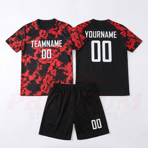 Custom Soccer Uniform 100% <b>Polyester</b> Set Abstract Jersey <b>Shorts</b> Set <b>Polyester</b> Football Kit - Product Image 4