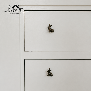 Rabbit Shape Brass Cabinet Knob Antique Bronze Finish Animal Design Decorative <b>Drawer</b> <b>Pull</b> Furniture Hardware Elegant Wardrobe - Product Image 1
