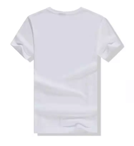 เสื้อยืดคอกลมแขนสั้นผ้าฝ้ายแท้ 100% ไซส์ S ถึง 5XL สำหรับผู้ชาย สีขาวล้วน  รับออกแบบลายตามสั่ง พร้อมสกรีนโลโก้ตามต้องการ - Product Image 4