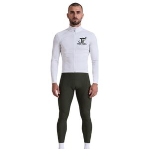 Men's White Breathable Custom <b>Long</b> <b>Sleeve</b> <b>Cycling</b> <b>Jersey</b> Full Zip Performance Road Bike Top Athletic - Product Image 1