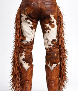 Pantalon en cuir de vachette véritable pour femme, taille haute, tendance, décontracté, streetwear, boutique, fabrication OEM sur mesure - Product Image 1