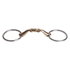 Bocado de acero inoxidable occidental con doble articulación para caballo, para entrenamiento ecuestre - Product Image 1