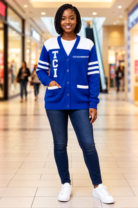 เสื้อสเวตเตอร์คอวี Zeta Phi Beta สำหรับชมรม/สมาคม/โรงเรียน/วิทยาลัย/มหาวิทยาลัย  คาร์ดิแกนถักลายโลโก้สำหรับทุกเพศ - Product Image 3