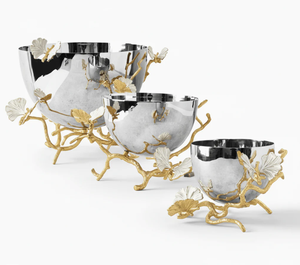 Moderno y Elegante Tazón Decorativo de Metal con Base, Perfecto para Decoración del Hogar y Centro de Mesa, Tazón Decorativo de Metal - Product Image 1