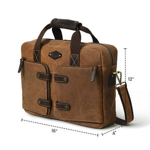 Bulk Supply Leather Travel <b>Laptop</b> Storage Bag Genuine Leather Crazy Horse Satchel Bag - Product Image 5