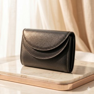 WRIZA Genuine Leather <b>Wallet</b> for Women | Textured Black Compact Party Purse RFID Blocking Multiple Card Slots Coin Pocket - Product Image 2