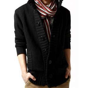 Men's Sweater Men's Cardigan <b>Stitching</b> Stand Collar Long Sleeve Side Pockets Buttons Closure Solid Color Sweater <b>Coat</b> Knitwear - - Product Image 1
